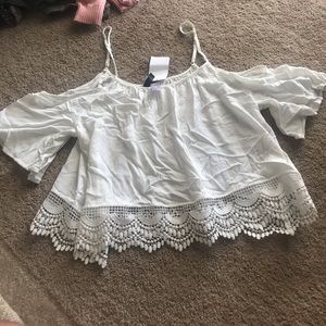 brand new white H&m off shoulder top